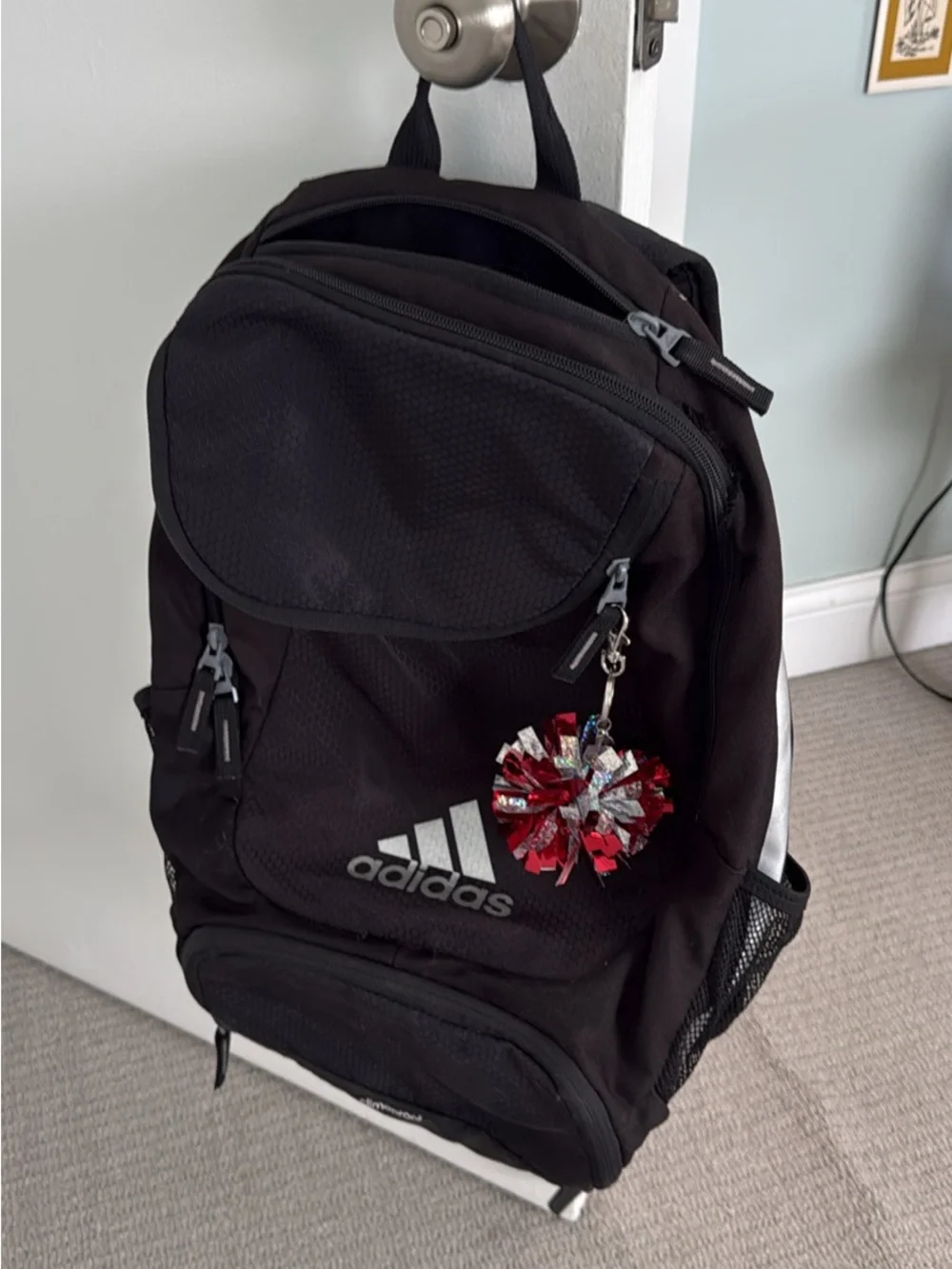 adidas Black Backpack with Lime Green Interior Accent - Picture 2 of 3